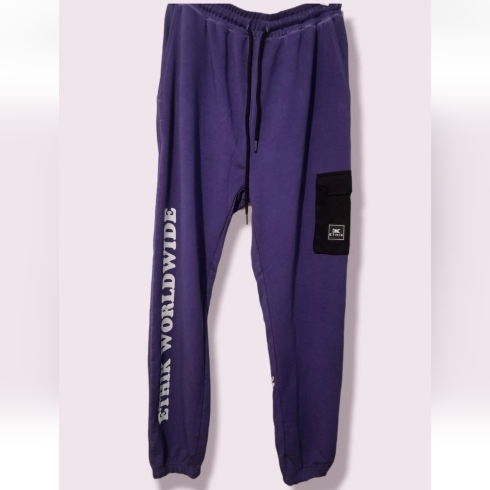 Ethik Prey Purple Joggers Unisex Sweatpants Size Large NWT